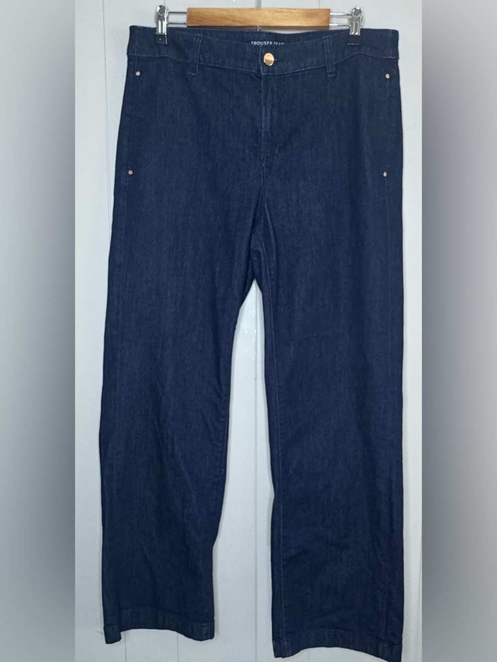 Chico's Wide Leg Dark Wash Trouser Jeans Womens Size 12 - Picture 12 of 12